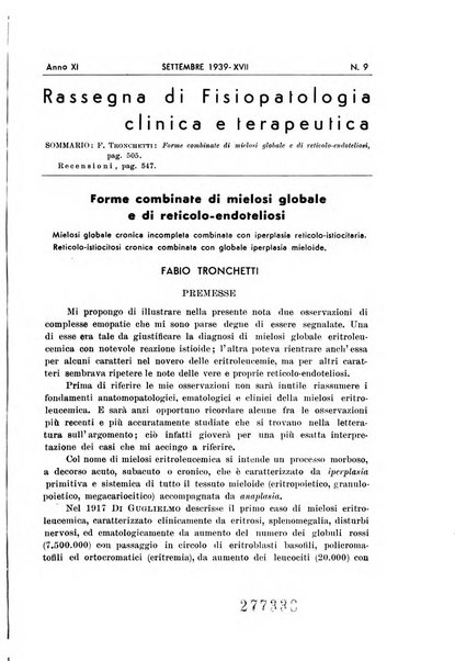 Rassegna di fisiopatologia clinica e terapeutica