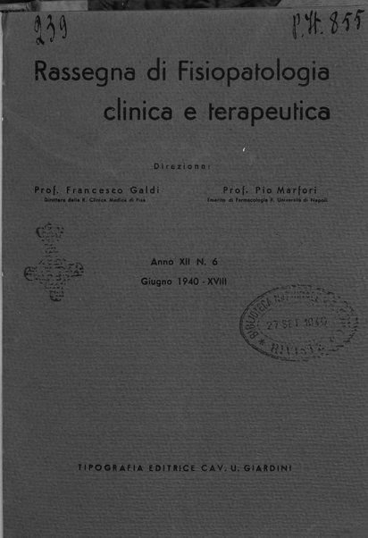 Rassegna di fisiopatologia clinica e terapeutica