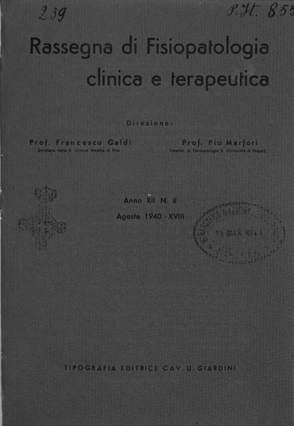 Rassegna di fisiopatologia clinica e terapeutica