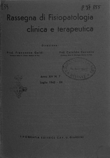 Rassegna di fisiopatologia clinica e terapeutica