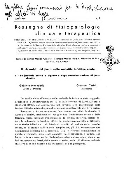 Rassegna di fisiopatologia clinica e terapeutica