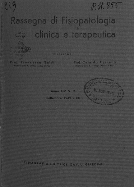 Rassegna di fisiopatologia clinica e terapeutica