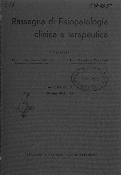 Rassegna di fisiopatologia clinica e terapeutica