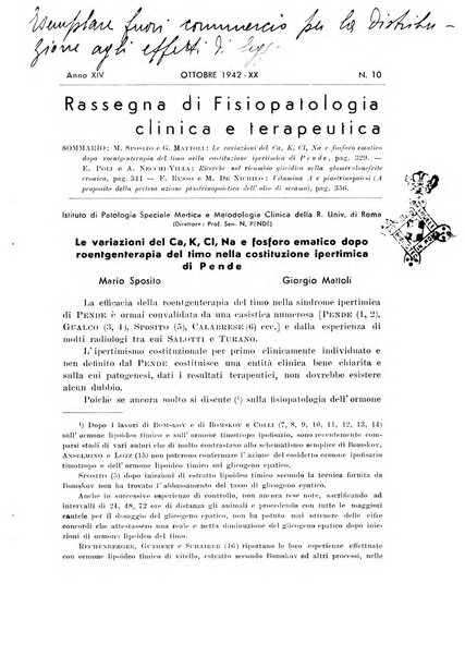 Rassegna di fisiopatologia clinica e terapeutica