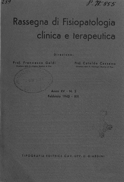 Rassegna di fisiopatologia clinica e terapeutica