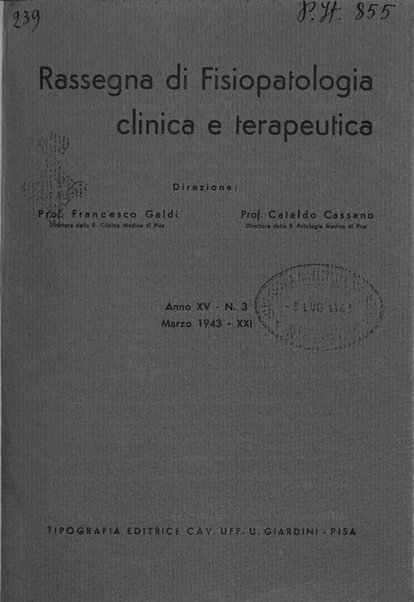 Rassegna di fisiopatologia clinica e terapeutica