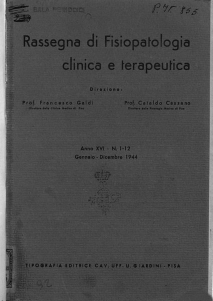 Rassegna di fisiopatologia clinica e terapeutica