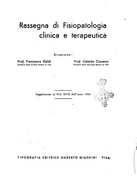 Rassegna di fisiopatologia clinica e terapeutica