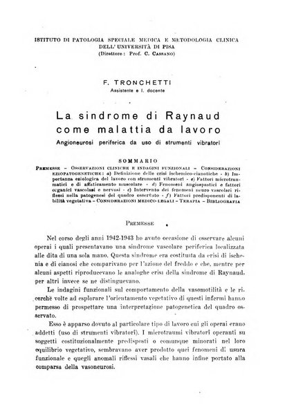 Rassegna di fisiopatologia clinica e terapeutica