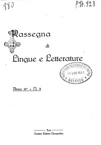 Rassegna di lingue e letterature