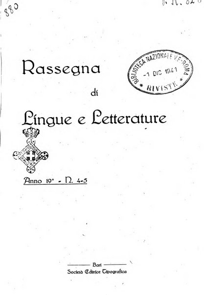 Rassegna di lingue e letterature