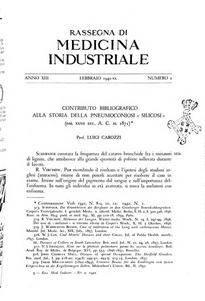 Rassegna di medicina industriale pubblicazione mensile dell'Ente nazionale di propaganda per la prevenzione infortuni