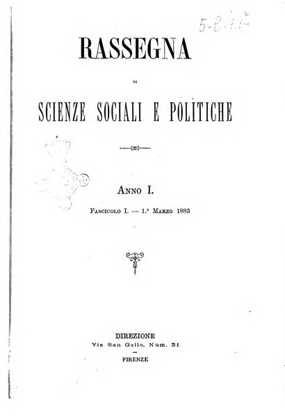 Rassegna di scienze sociali e politiche