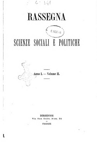 Rassegna di scienze sociali e politiche