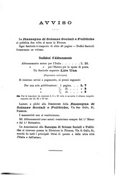 Rassegna di scienze sociali e politiche