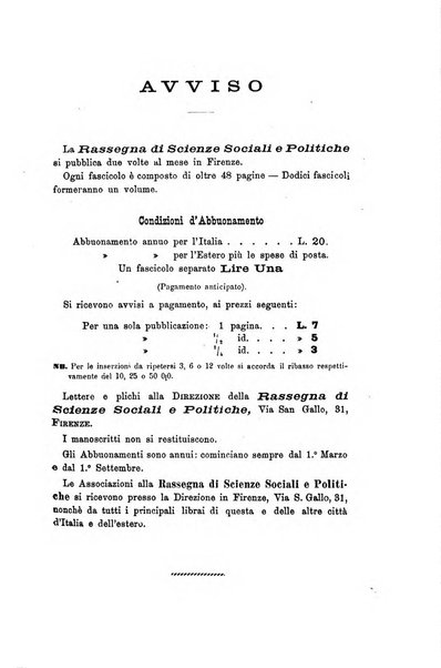 Rassegna di scienze sociali e politiche