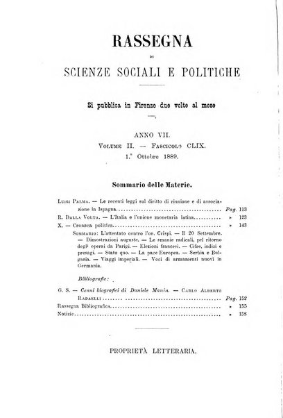 Rassegna di scienze sociali e politiche