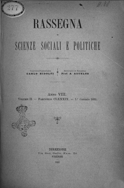 Rassegna di scienze sociali e politiche