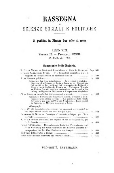 Rassegna di scienze sociali e politiche