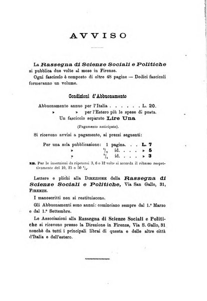 Rassegna di scienze sociali e politiche