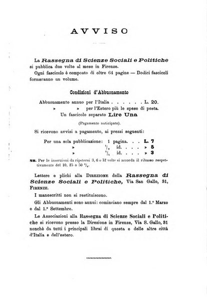 Rassegna di scienze sociali e politiche