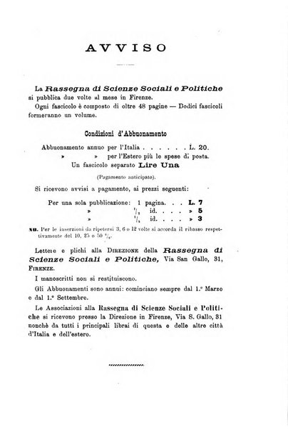 Rassegna di scienze sociali e politiche