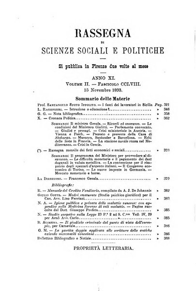 Rassegna di scienze sociali e politiche