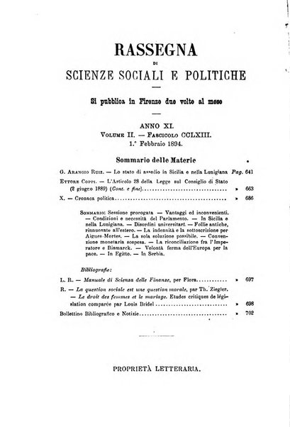 Rassegna di scienze sociali e politiche