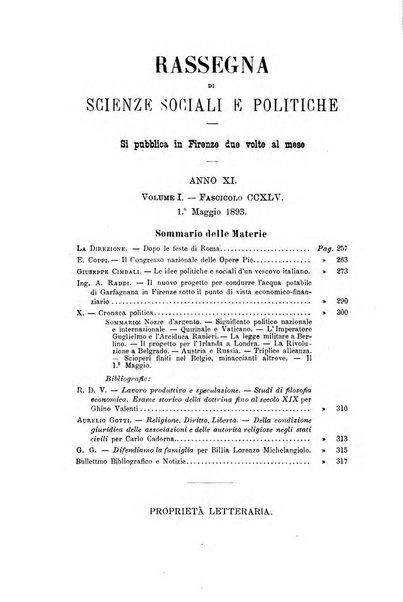 Rassegna di scienze sociali e politiche