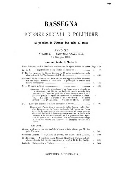 Rassegna di scienze sociali e politiche