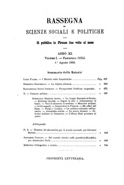 Rassegna di scienze sociali e politiche