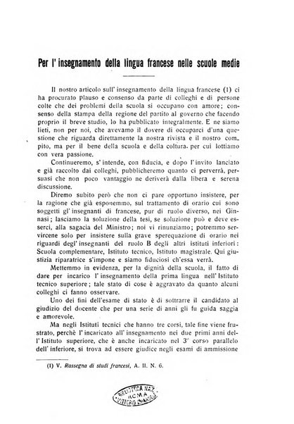 Rassegna di studi francesi organo trimestrale della Sezione pugliese dell'Union intellectuelle franco-italienne di Parigi