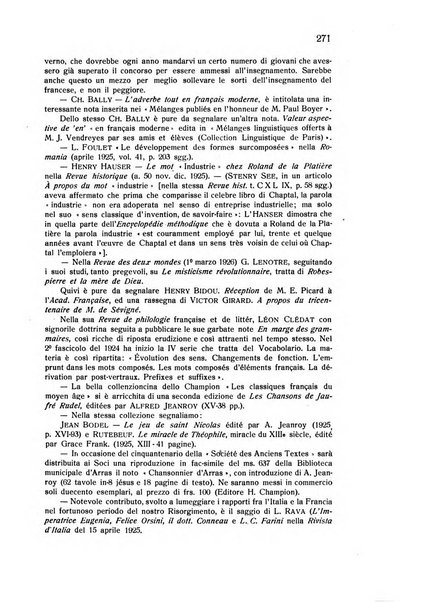 Rassegna di studi francesi organo trimestrale della Sezione pugliese dell'Union intellectuelle franco-italienne di Parigi