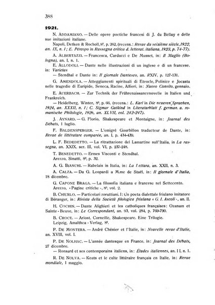 Rassegna di studi francesi organo trimestrale della Sezione pugliese dell'Union intellectuelle franco-italienne di Parigi