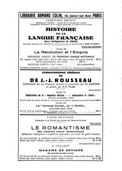 Rassegna di studi francesi organo trimestrale della Sezione pugliese dell'Union intellectuelle franco-italienne di Parigi