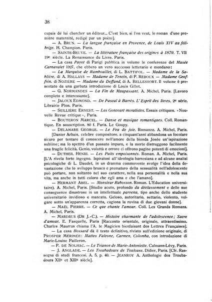 Rassegna di studi francesi organo trimestrale della Sezione pugliese dell'Union intellectuelle franco-italienne di Parigi