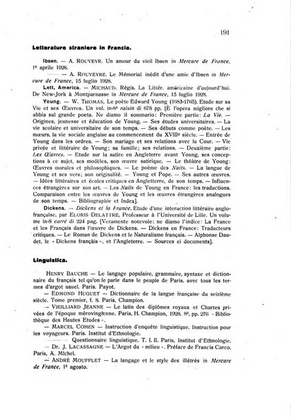 Rassegna di studi francesi organo trimestrale della Sezione pugliese dell'Union intellectuelle franco-italienne di Parigi