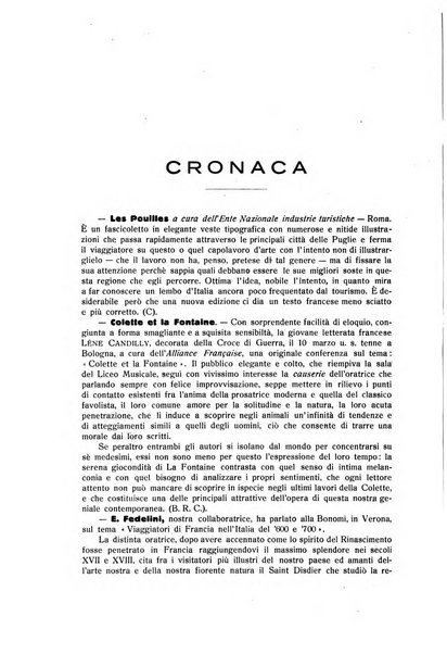 Rassegna di studi francesi organo trimestrale della Sezione pugliese dell'Union intellectuelle franco-italienne di Parigi