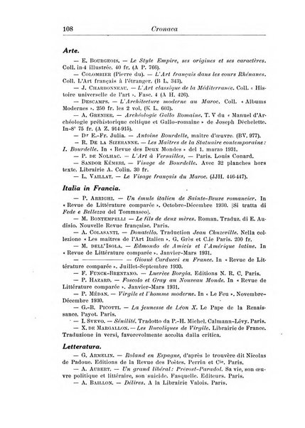 Rassegna di studi francesi organo trimestrale della Sezione pugliese dell'Union intellectuelle franco-italienne di Parigi