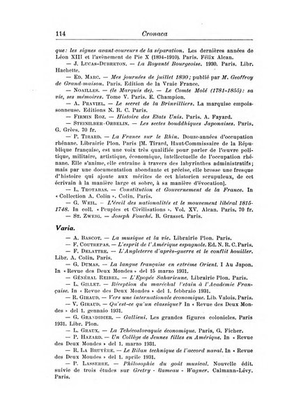 Rassegna di studi francesi organo trimestrale della Sezione pugliese dell'Union intellectuelle franco-italienne di Parigi