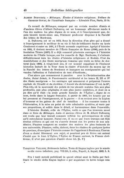 Rassegna di studi francesi organo trimestrale della Sezione pugliese dell'Union intellectuelle franco-italienne di Parigi