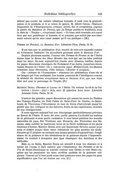 Rassegna di studi francesi organo trimestrale della Sezione pugliese dell'Union intellectuelle franco-italienne di Parigi