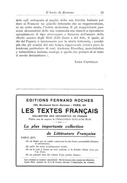 Rassegna di studi francesi organo trimestrale della Sezione pugliese dell'Union intellectuelle franco-italienne di Parigi