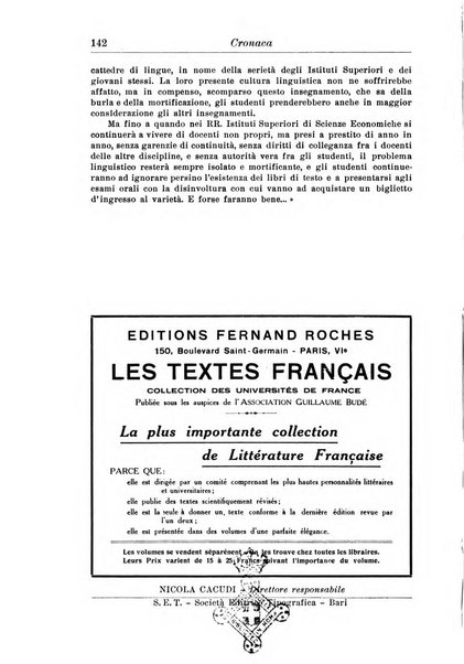 Rassegna di studi francesi organo trimestrale della Sezione pugliese dell'Union intellectuelle franco-italienne di Parigi