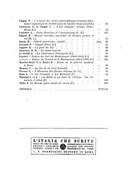 Rassegna di studi francesi organo trimestrale della Sezione pugliese dell'Union intellectuelle franco-italienne di Parigi