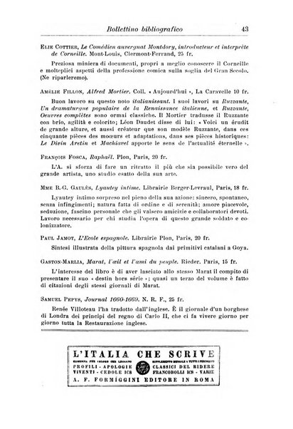 Rassegna di studi francesi organo trimestrale della Sezione pugliese dell'Union intellectuelle franco-italienne di Parigi