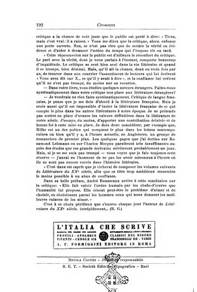 Rassegna di studi francesi organo trimestrale della Sezione pugliese dell'Union intellectuelle franco-italienne di Parigi