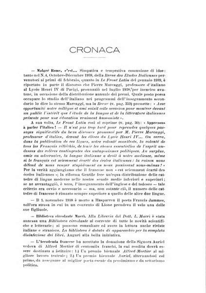 Rassegna di studi francesi organo trimestrale della Sezione pugliese dell'Union intellectuelle franco-italienne di Parigi