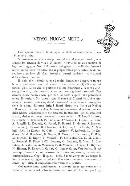 Rassegna di studi francesi organo trimestrale della Sezione pugliese dell'Union intellectuelle franco-italienne di Parigi