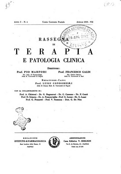 Rassegna di terapia e patologia clinica